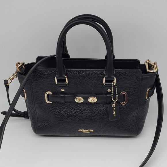 Coach Mini Blake Carryall F37635 Black Leather - Picture 1 of 8
